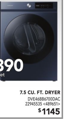 RONA Samsung 7.5 cu. ft. dryer offer