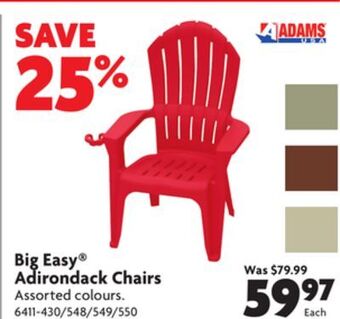 Home Hardware Big easy® adirondack chairs offer