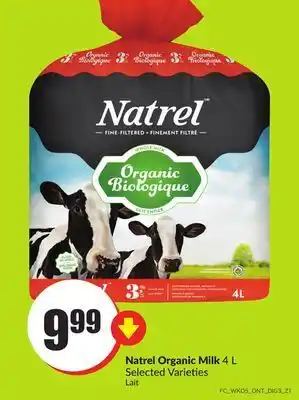 Chalo FreshCo Natrel organic milk 4 l selected varieties offer