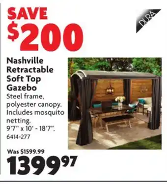 Home Hardware Nashville retractable soft top gazebo offer
