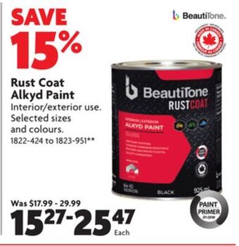 Home Hardware Rust coat alkyd paint offer