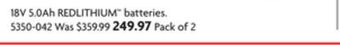 Home Hardware 18v 5.0ah redlithium™ batteries offer