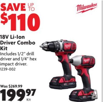 Home Hardware 18v li-ion driver combo kit offer