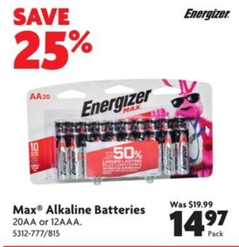 Home Hardware Max® alkaline batteries offer