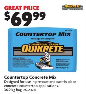 Home Hardware Countertop concrete mix offer
