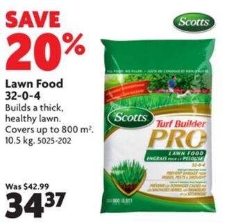 Home Hardware Lawn food 32-0-4 offer