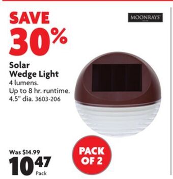Home Hardware Solar wedge light offer