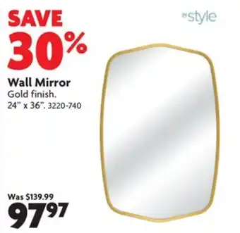 Home Hardware Wall mirror gold finish. offer