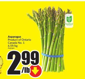 FreshCo Asparagus product of ontario canada no. 1 6.59/kg offer