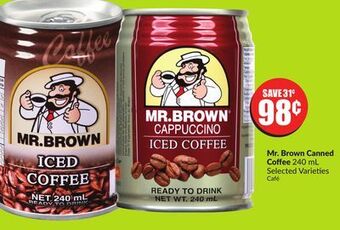 FreshCo Mr. brown canned coffee 240 ml selected varieties offer