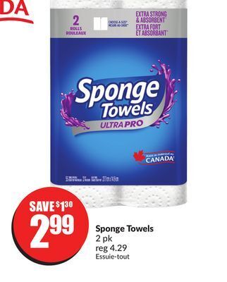 FreshCo Sponge towels 2 pk offer
