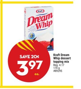 Giant Tiger Kraft dream whip dessert topping mix offer