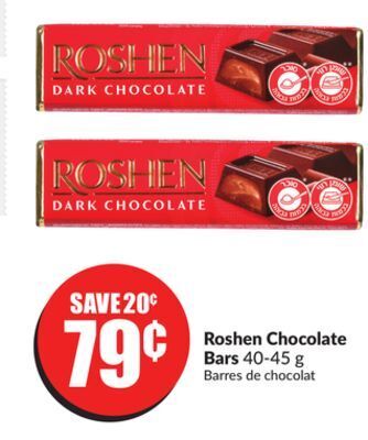 FreshCo Roshen chocolate bars 40-45 g offer
