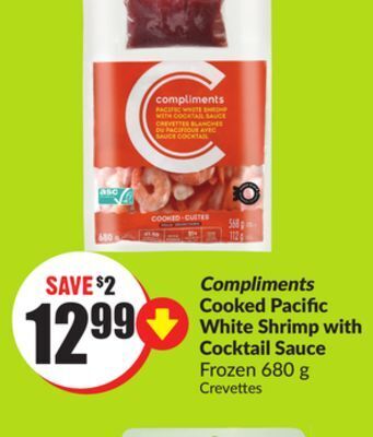 FreshCo Compliments cooked pacific white shrimp frozen 680 g offer