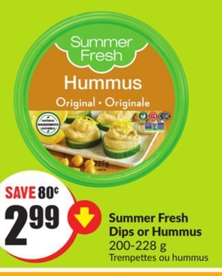FreshCo Summer fresh dips or hummus 200-220 g offer