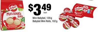 FreshCo Mini babybel, 120 g. babybel mini rolls, 102 g offer