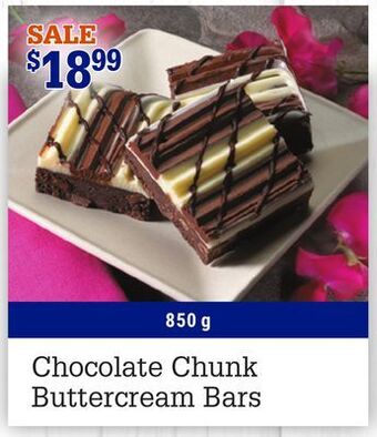 M & M Food Market Chocolate chunk buttercream bars offer