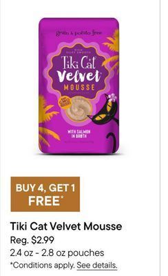 Petvalu Tiki cat velvet mousse offer