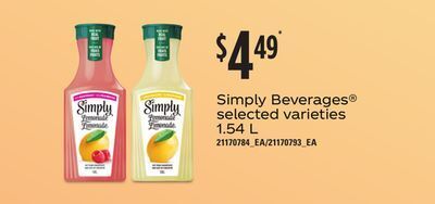 Zehrs Markets Simply beverages®, 1.54 l offer