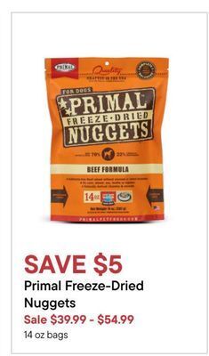 Petvalu Primal freeze-dried nuggets offer
