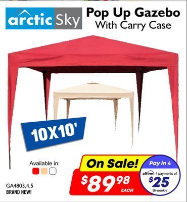 Factory Direct Arctic sky pop up gazebo with carry case offer