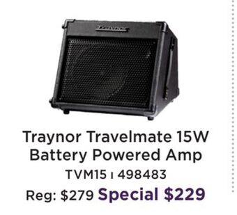 Long & McQuade Travelmate 15 watt battery amp offer