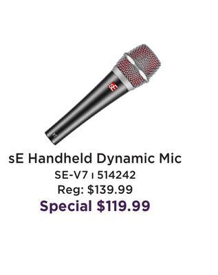 Long & McQuade Se electronics v7 handheld dynamic vocal microphone offer