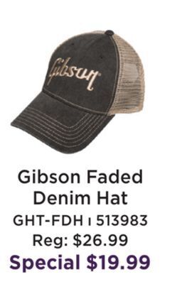 Long & McQuade Faded denim hat offer