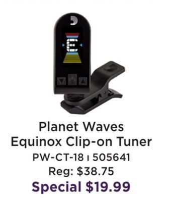 Long & McQuade Equinox clip-on tuner offer