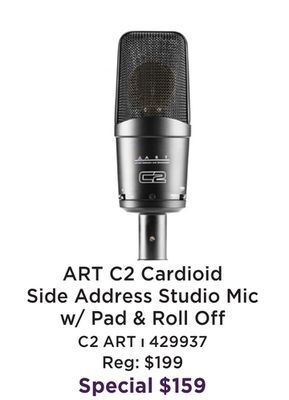 Long & McQuade C2 cardioid side address studio microphone with pad & roll off offer