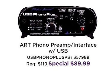 Long & McQuade Art pro audio phono preamp/interface w/ usb offer