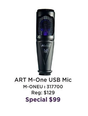 Long & McQuade Art pro audio m-one - usb mic offer