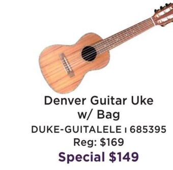Long & McQuade Denver guitar ukulele with gig bag offer