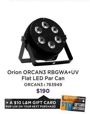 Long & McQuade Orcan3 rbgwa+uv flat led par can offer