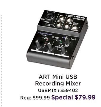 Long & McQuade Art pro audio mini usb recording mixer offer