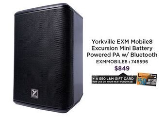 Long & McQuade Yorkville exm mobile8 excursion mini battery powered pa offer