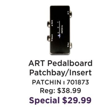 Long & McQuade Compact pedalboard patch-bay / insert point offer
