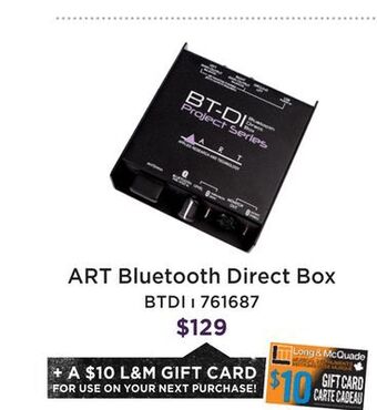 Long & McQuade Bluetooth direct box offer