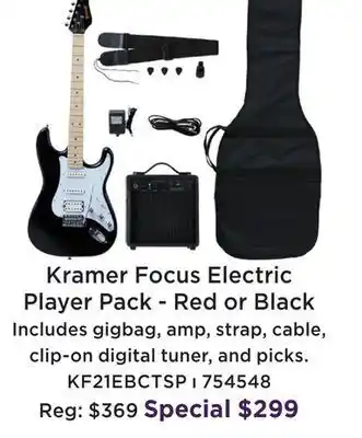 Long & McQuade Kramer focus electric player pack - ebony offer
