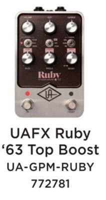 Long & McQuade Universal audio uafx ruby '63 top boost amplifier pedal offer