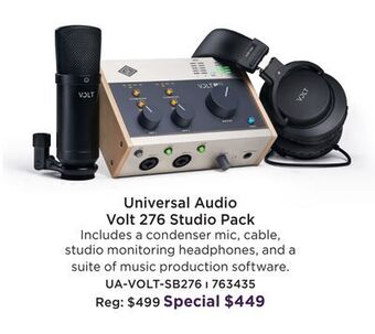 Long & McQuade Universal audio volt 276 studio pack offer