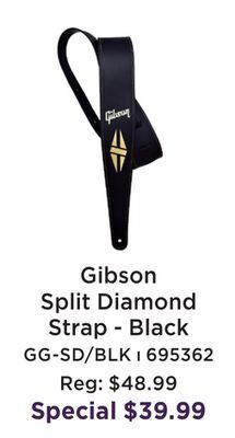 Long & McQuade Split diamond strap - black offer