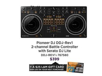 Long & McQuade Ddj-rev1 2-channel battle controller with serato dj lite offer