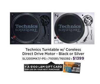 Long & McQuade Sl-1200mk7 turntable with coreless direct drive motor - black offer