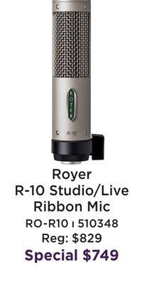 Long & McQuade Royer r-10 studio/live ribbon microphone offer