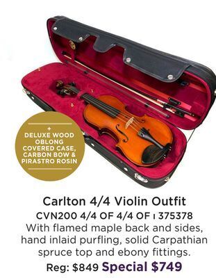 Long & McQuade Carlton cvn200 - 4/4 violin outfit offer