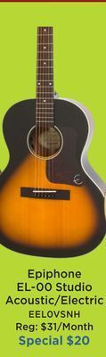 Long & McQuade Epiphone el-00 studio acoustic/electric - vintage sunburst offer