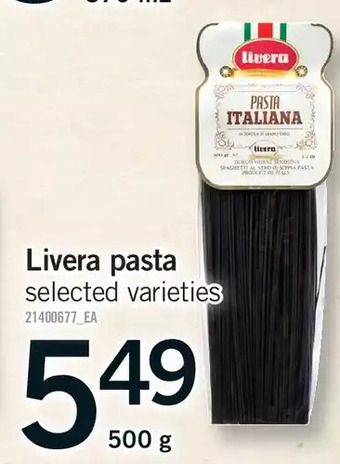 Fortinos Livera pasta offer