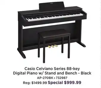 Long & McQuade Ap-270 celviano series 88-key digital piano with stand and bench - black offer