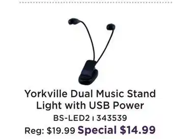 Long & McQuade Dual music stand light offer